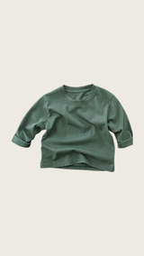 Basic Cotton Long Sleeved T-shirt - Green