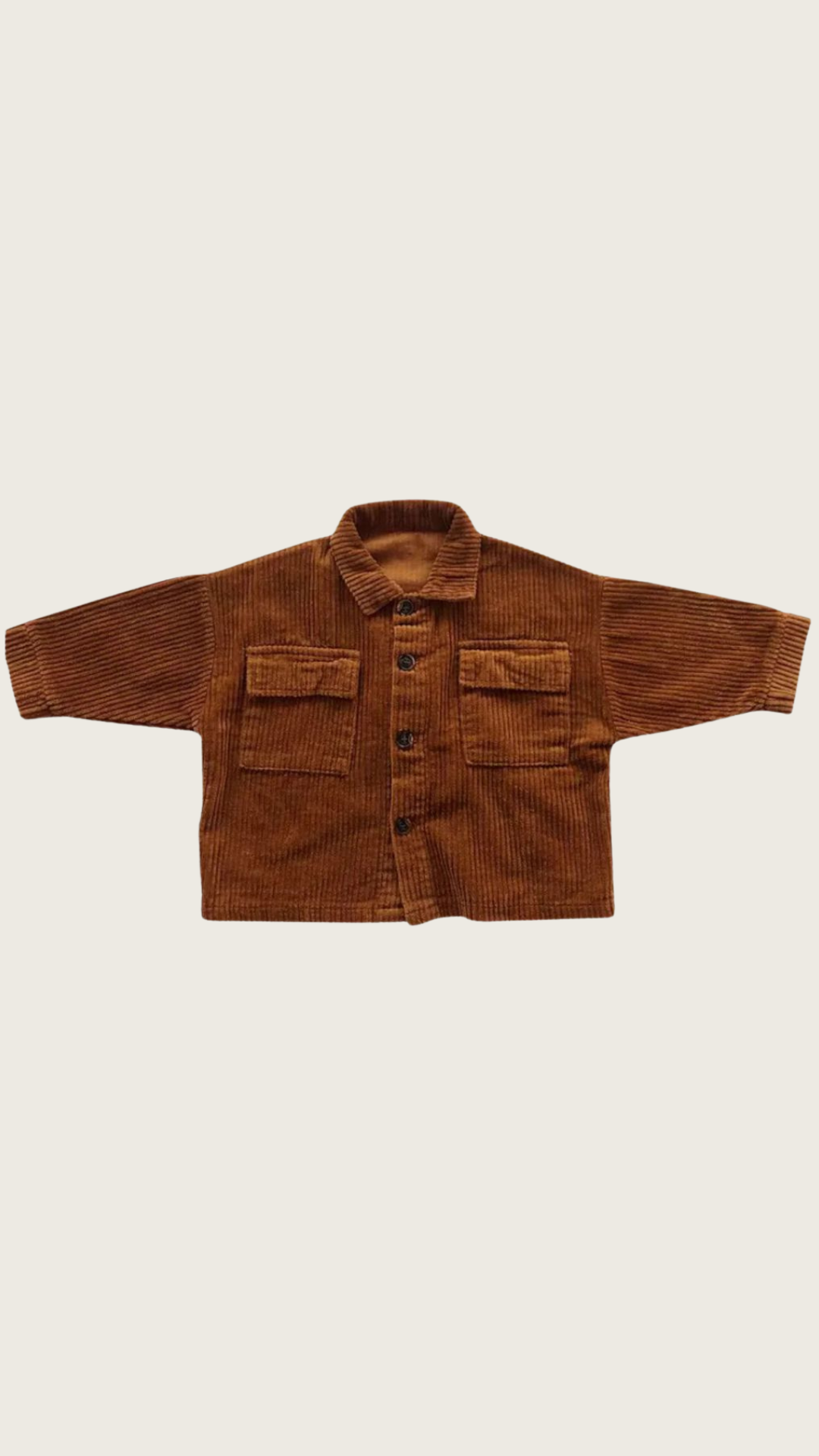 Chemise en velours côtelé marron