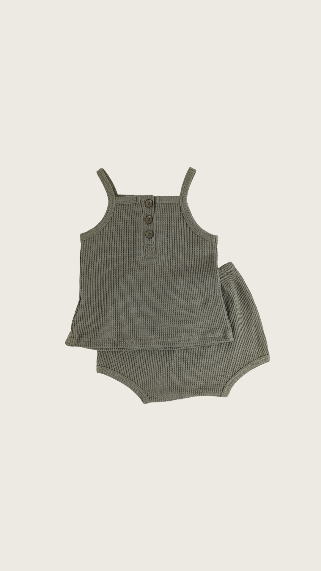 Green Waffle Pyjama Set