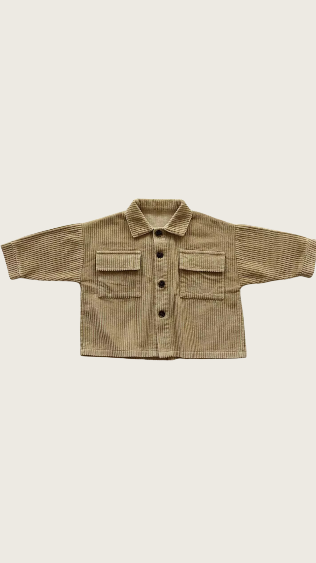 Chemise en velours côtelé beige