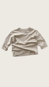 Basic Cotton Long Sleeved T-shirt - Beige