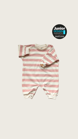 Blush Cotton Candy – Oversized Striped Cozy Bodysuit