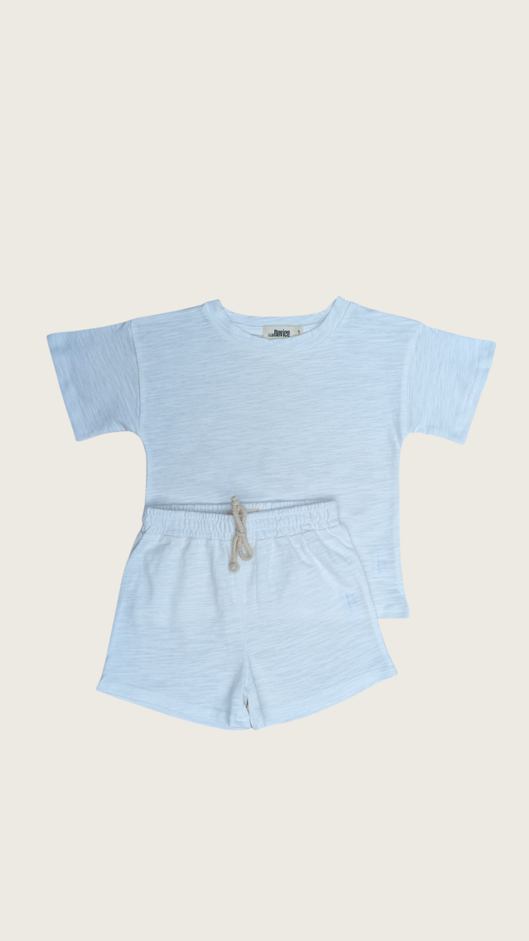 White Organic T-Shirt and Shorts Set