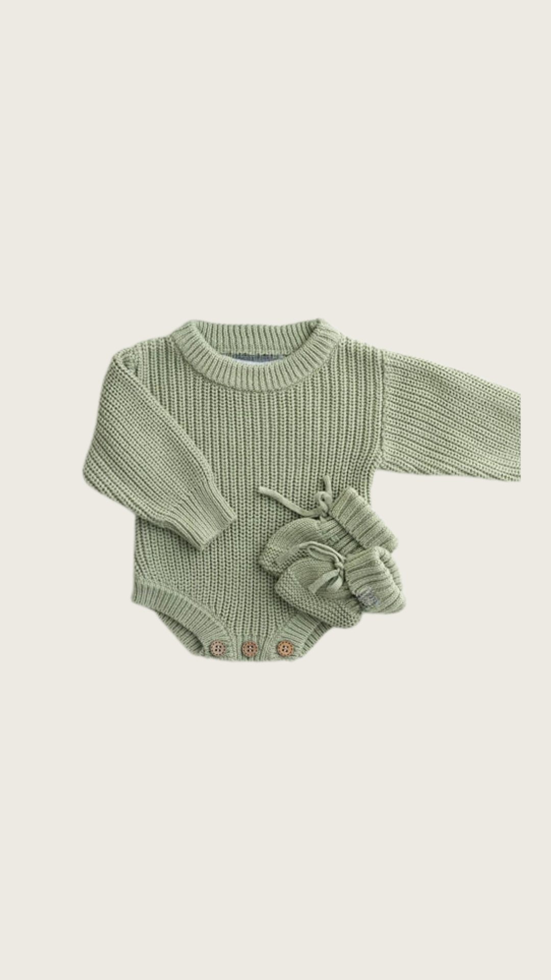 Sage Knit Bodysuit and Booties Set