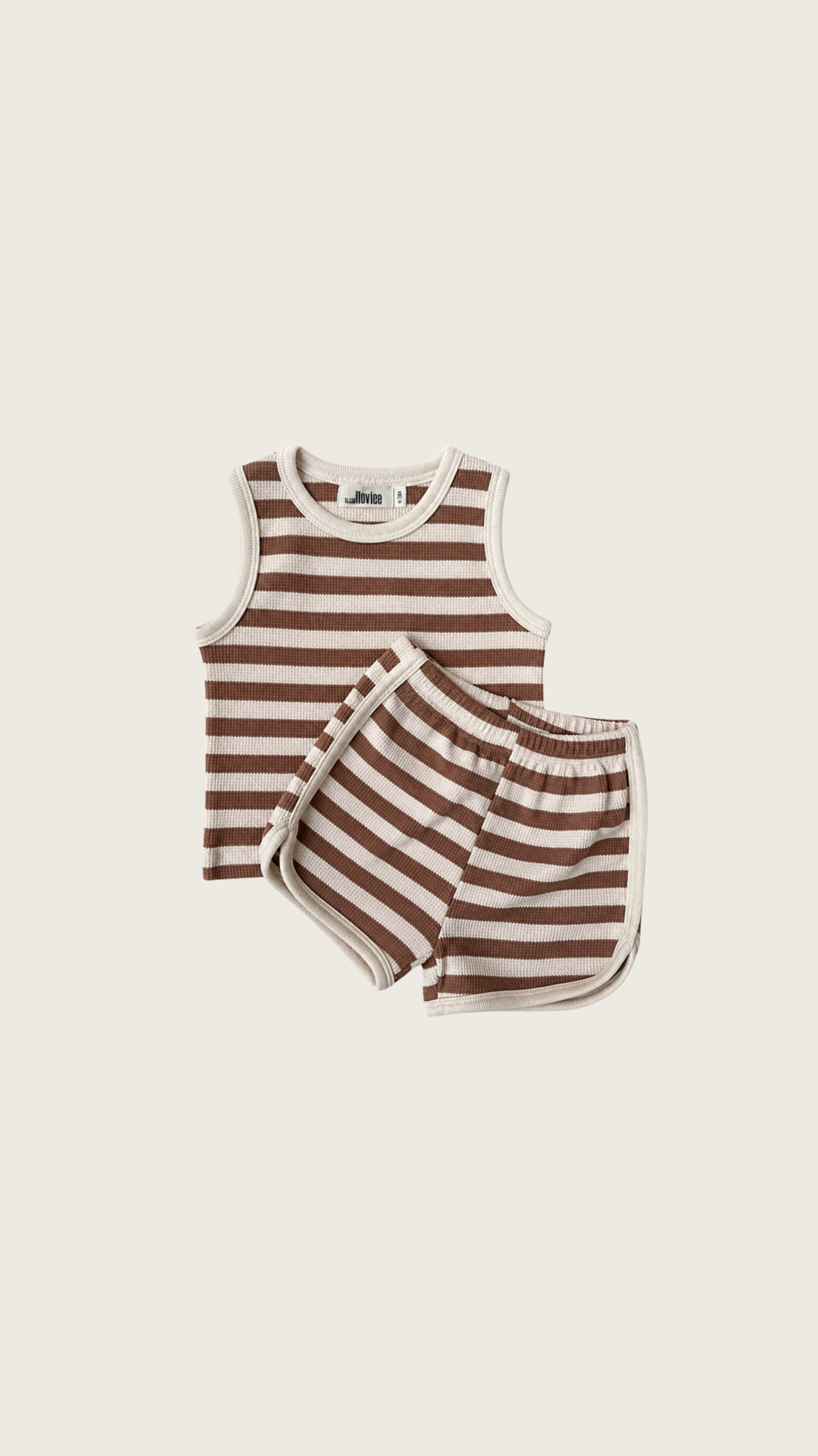 Ensemble T-shirt et Short Cycliste Mocha en Coton 