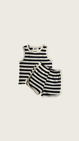 Ribbed Tank & Short Set – Noir