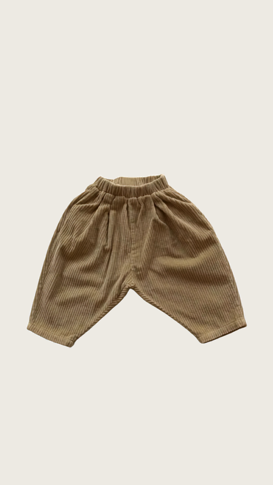 Pantalon large en velours côtelé beige