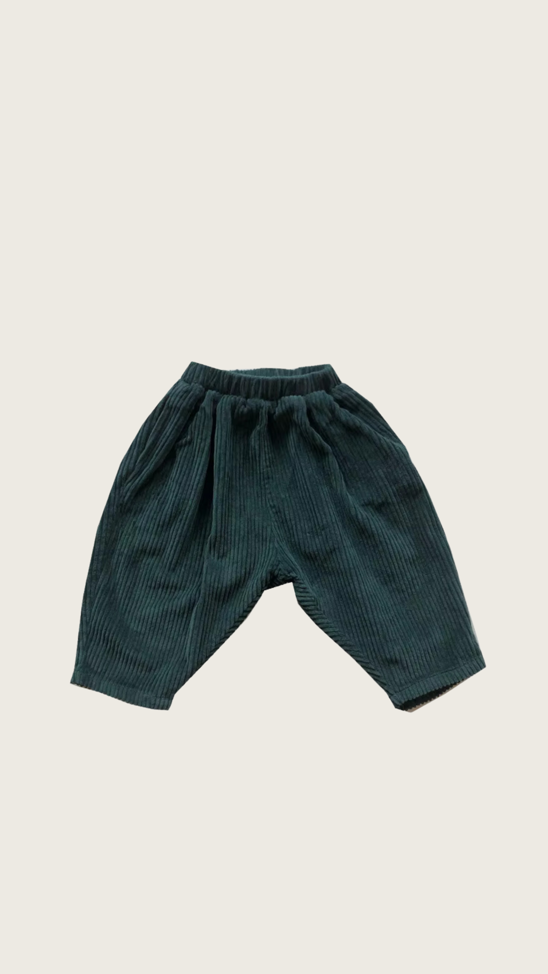 Pantalon en Velours Côtelé Bleu Canard