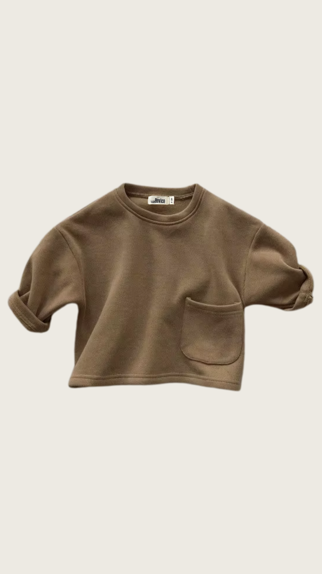 Khaki Long-Sleeved Pocket Top