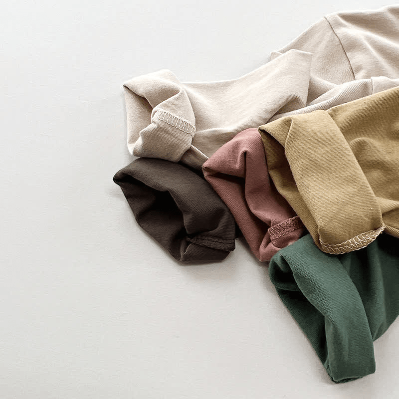 Basic Cotton Long Sleeved T-shirt - Beige