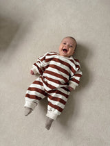 Chestnut Striped Cozy Oversized Bodysuit