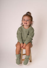 Sage Knit Bodysuit and Booties Set