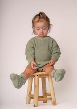 Sage Knit Bodysuit and Booties Set