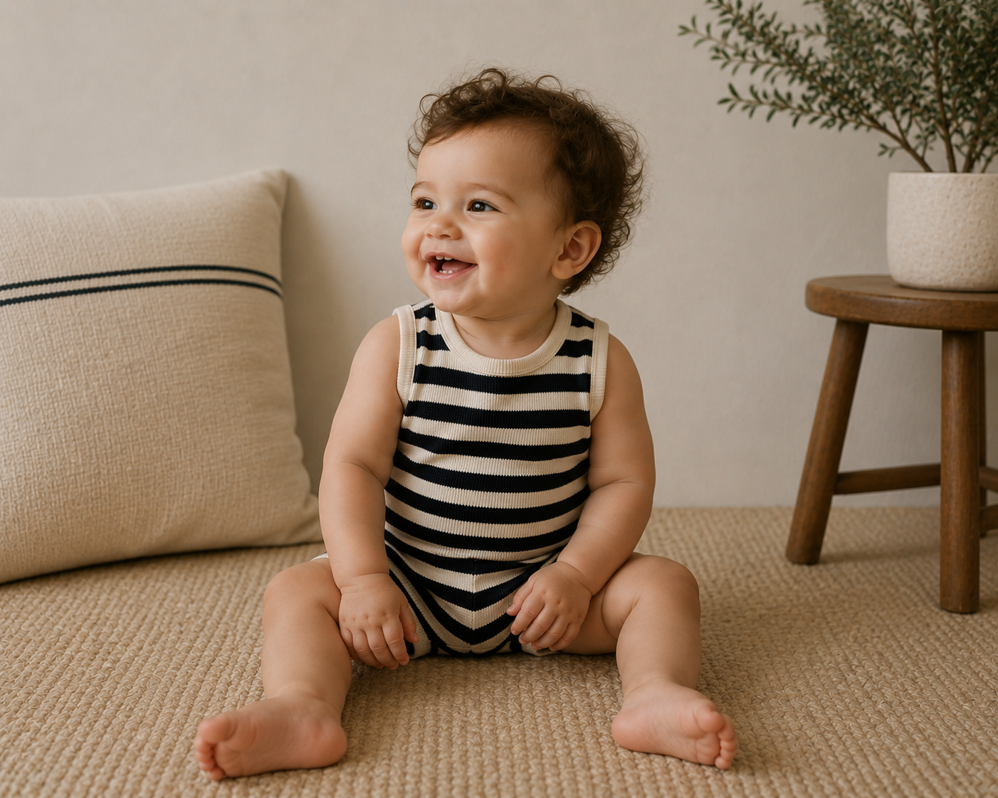 Ensemble T-shirt et Short Cycliste Mocha en Coton 