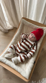 Chestnut Striped Cozy Oversized Bodysuit