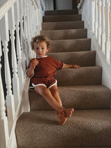 Ensemble T-shirt et Short Cycliste Mocha en Coton 